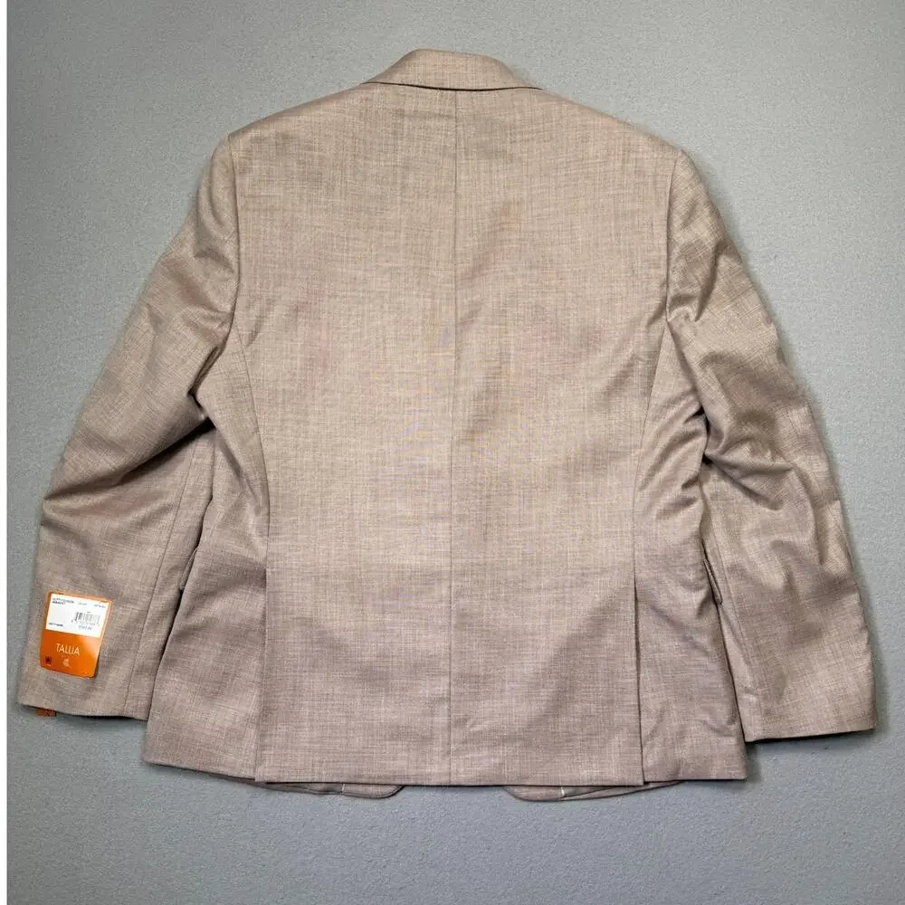 Tallia Men's Classic-Fit Suit Separate Jacket Tan 40S $360